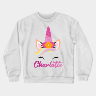 Name charlotte unicone awesome gift Crewneck Sweatshirt